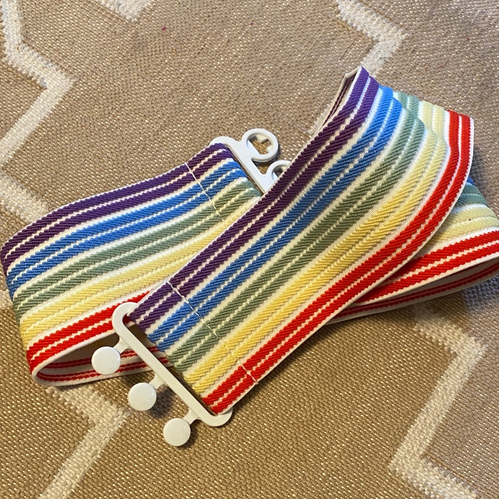 Rainbow Striped Stretchy Belt